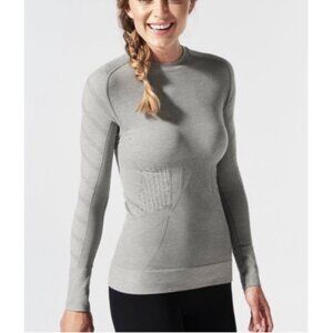 BLANQI Women’s Grey Long Sleeve Contour Sport Support Base Layer Size Large